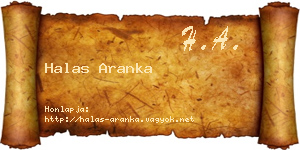 Halas Aranka névjegykártya